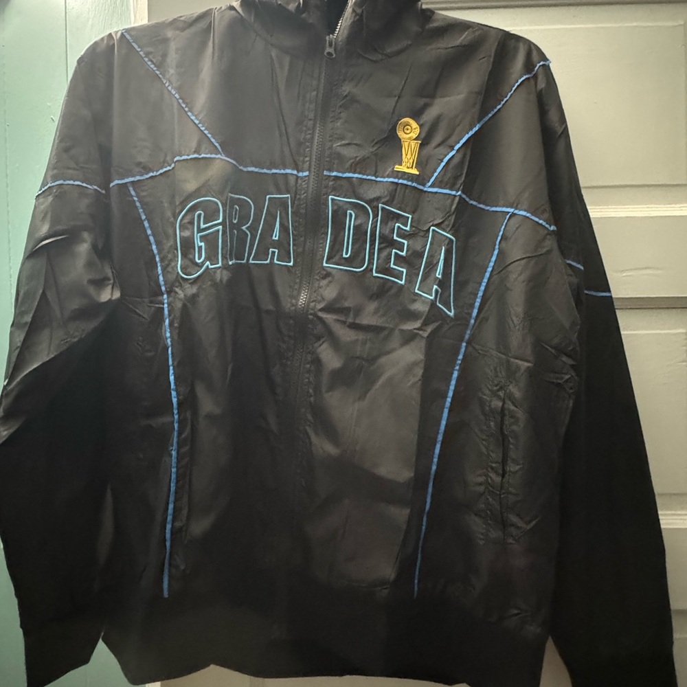 Black Jacket with Blue Accents
